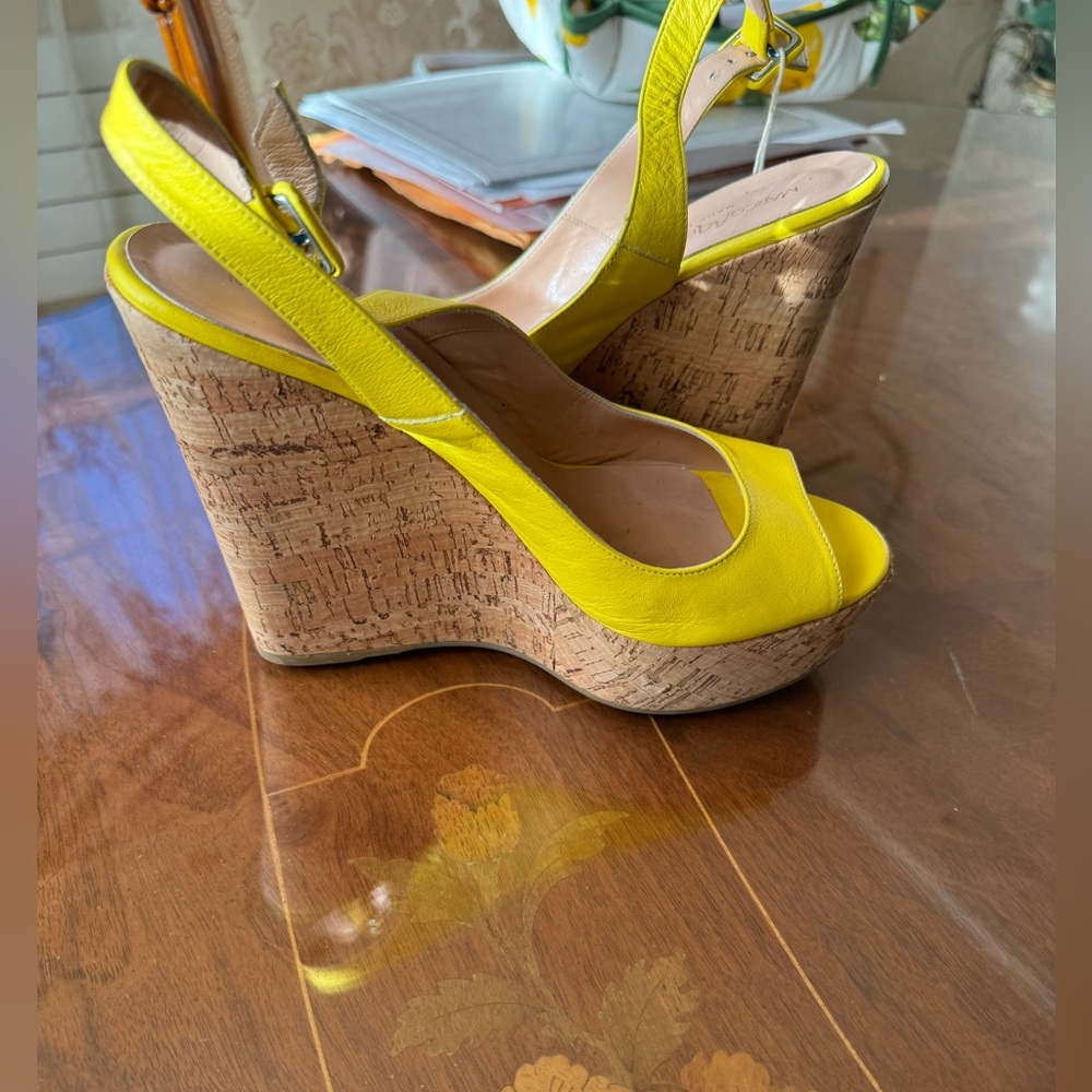 Marco Barbabella cork wedge sandals so 39.0 USA sz 9.0